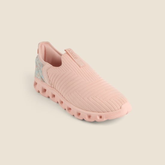 Women Peach Sports Sneakers