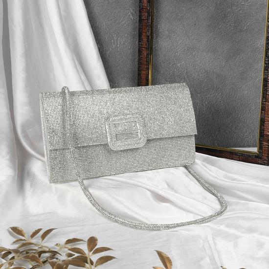 Women Silver Evening Bag