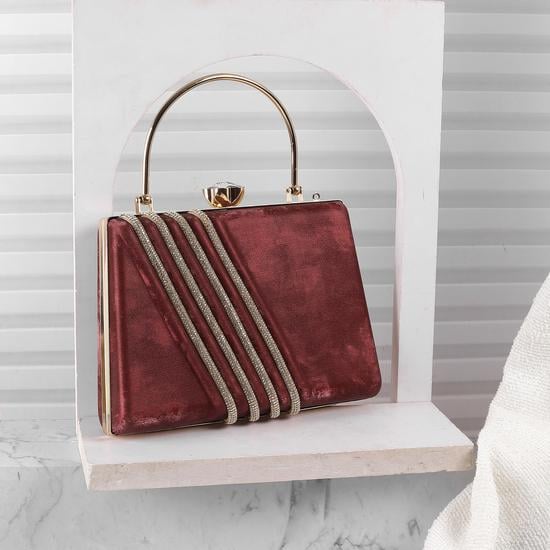 Women Maroon Evening Bag