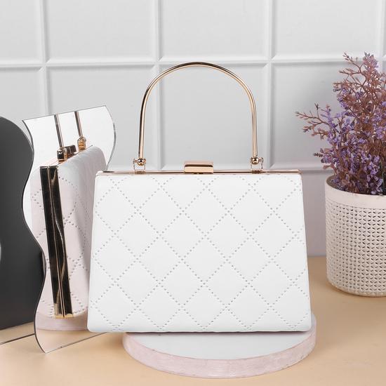 Women White Evening Bag