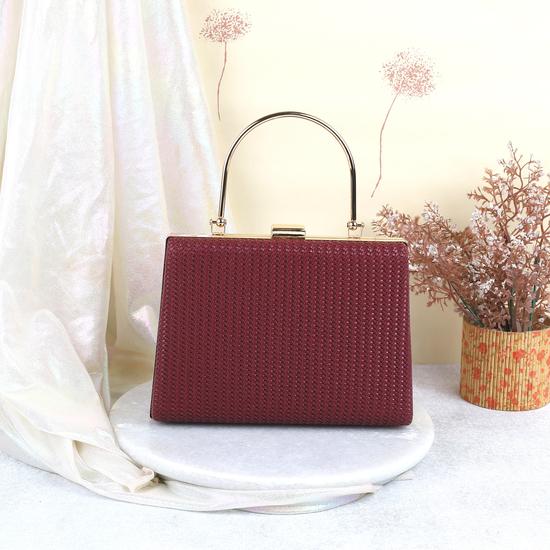 Women Maroon Evening Bag