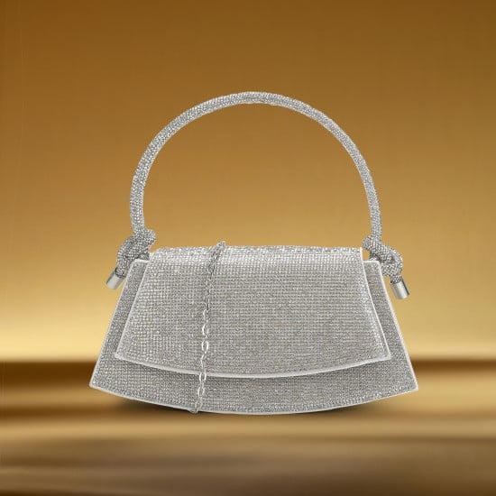 Women Silver Evening Bag