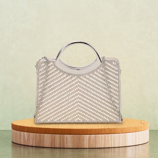 Women Silver Evening Bag