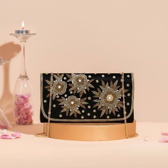 Women Black Clutch