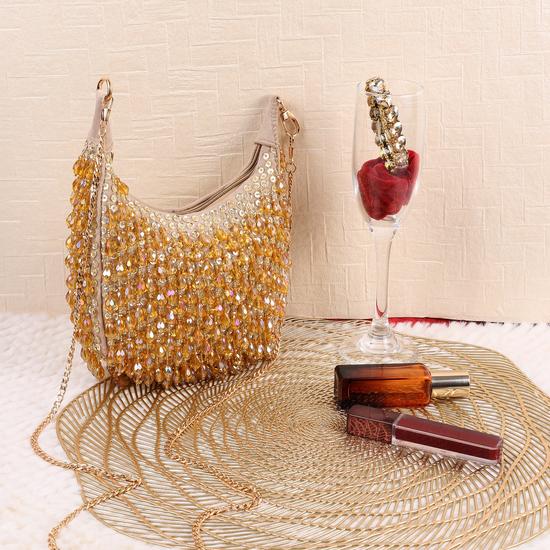 Women Gold Hobo Bag