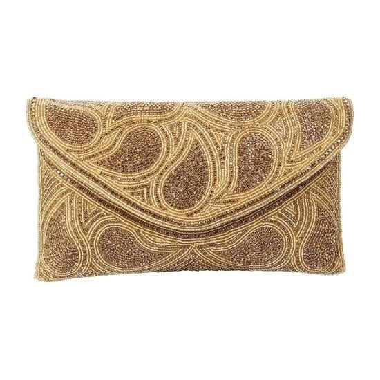 Metro Gold Hand Bags Envelope Clutch