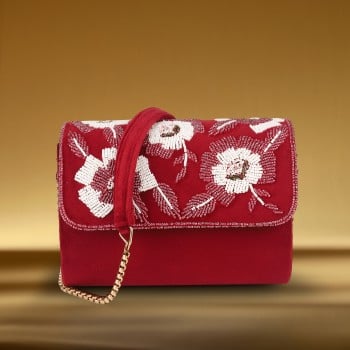 Metro Women Maroon Evening Bag(SKU: 38-7769-44-10)