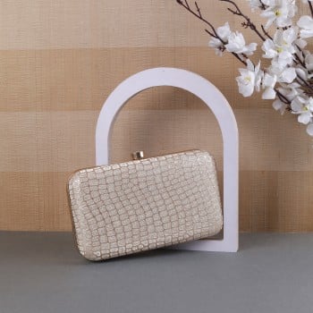 Walkway Women Gold Clutch(SKU: 38-90-15-10)
