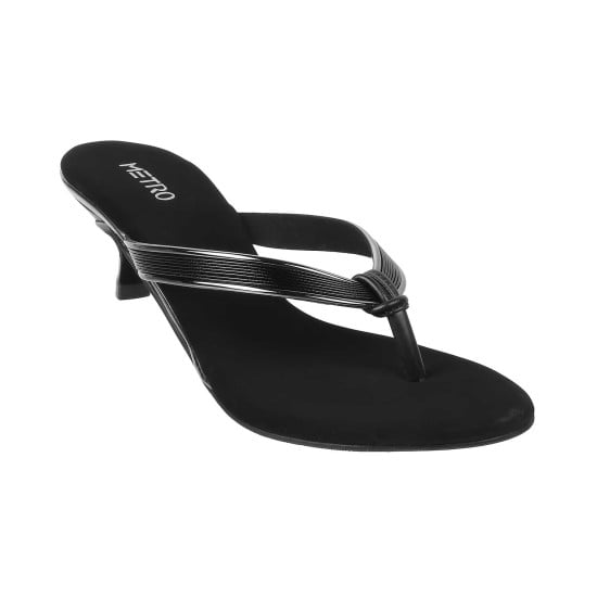 Women Black Ethnic Slip Ons