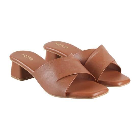 Women Tan Casual Slip Ons