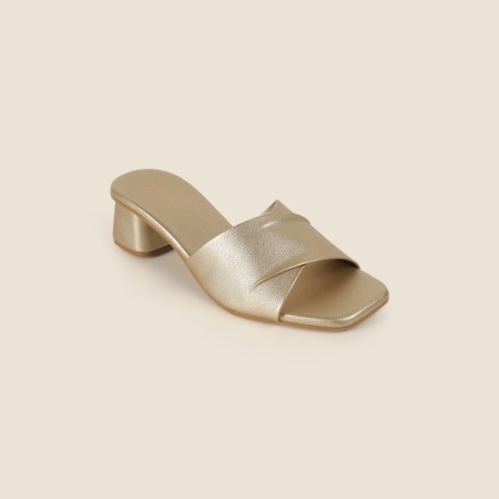 Women Gold Casual Slip Ons