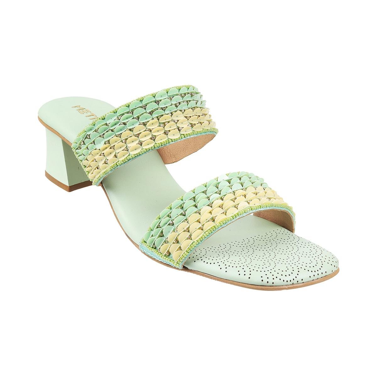 Buy Women Green Sandals Online - 783263 | Van Heusen