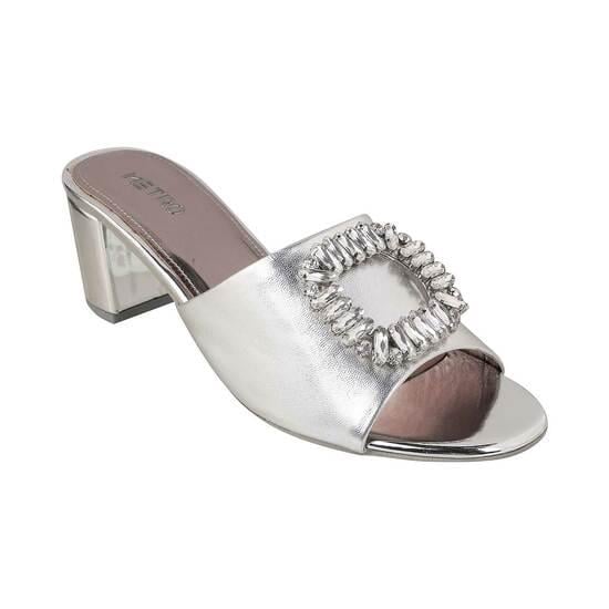 Women Silver Party Slip Ons