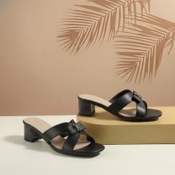 Women Black Casual Slip Ons