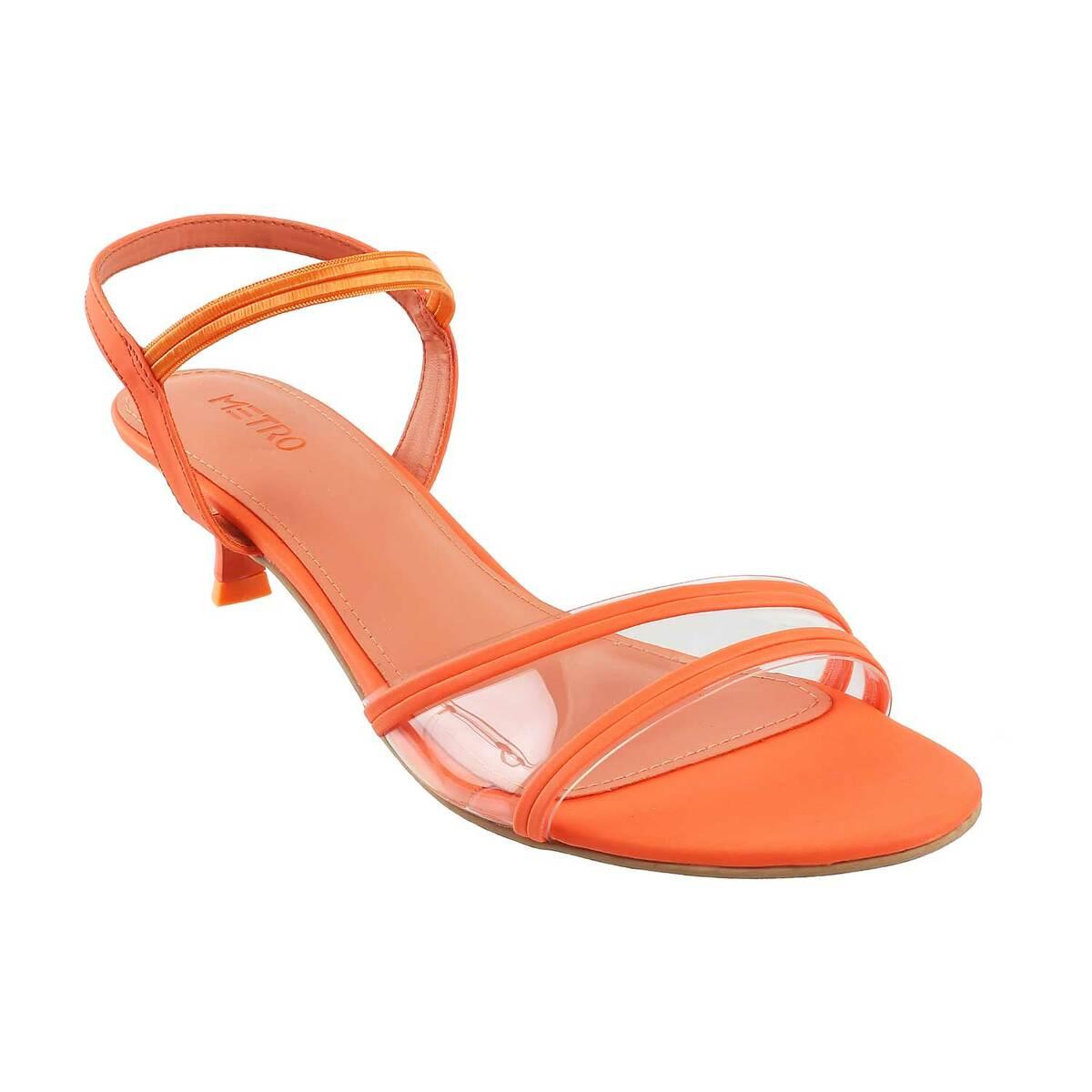 ladies orange shoes and sandals