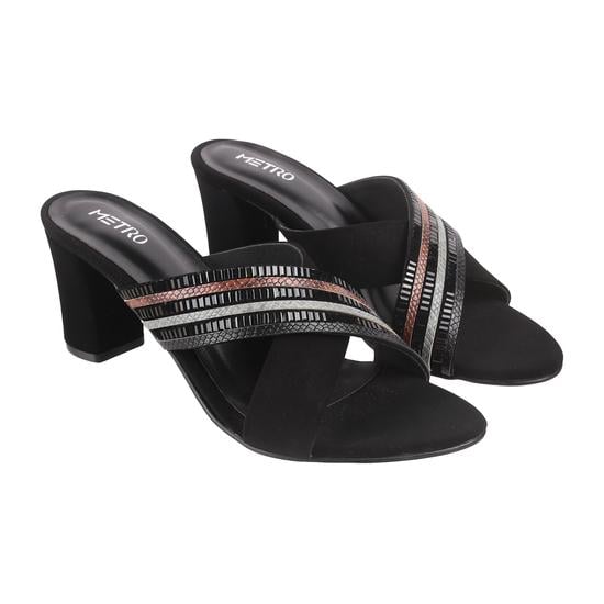 Women Black Casual Slides