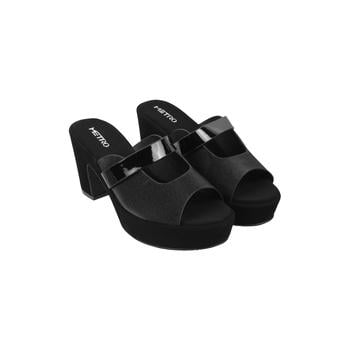 Metro Women Black Casual Slip Ons(SKU: 40-2444-11-36)