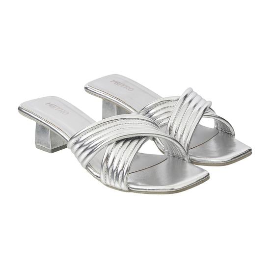 Women Silver Casual Slip Ons