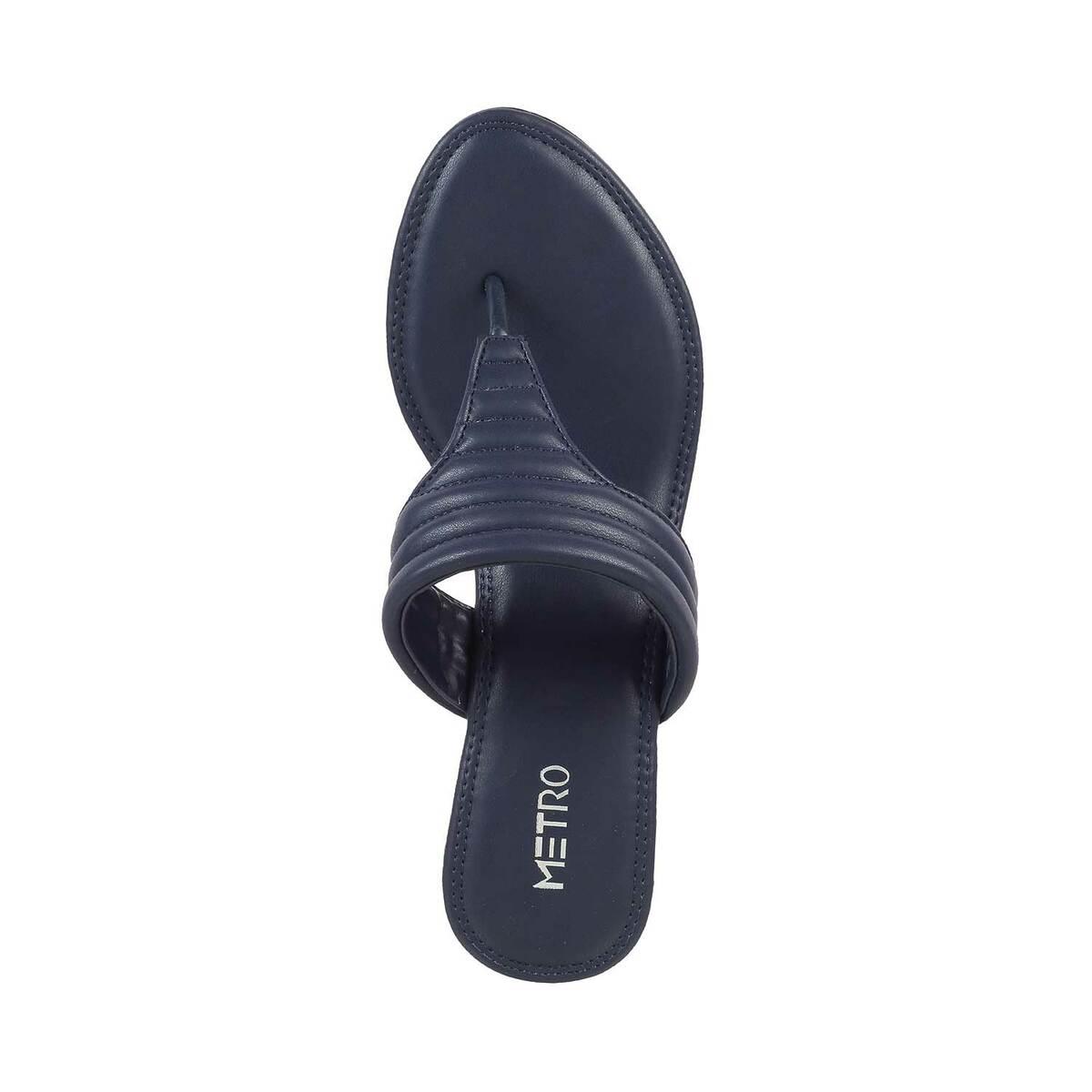 Buy Metro Women Blue Casual Slippers Online | SKU: 40-2460-45-37 ...