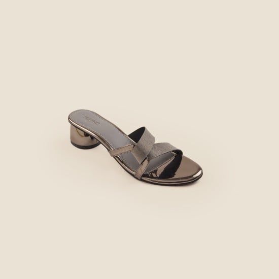 Women Grey Party Slip Ons