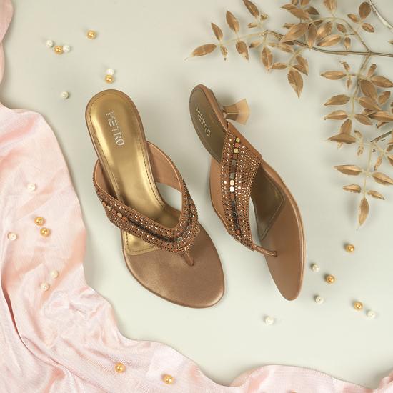 Women Antic-gold Ethnic Slip Ons