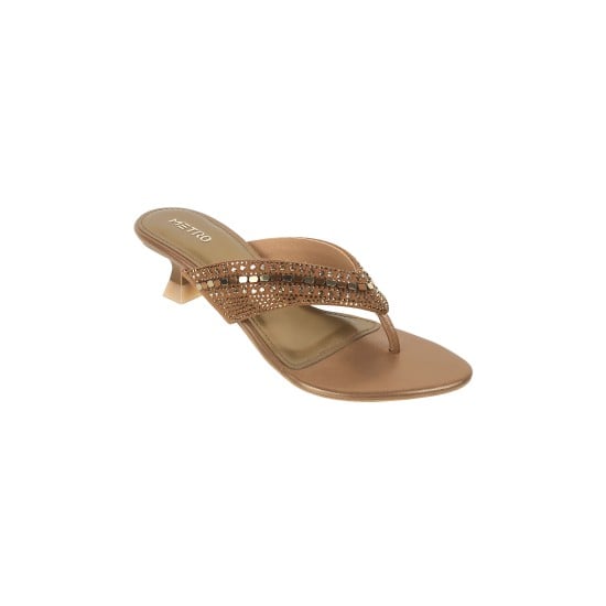 Women Antic-gold Ethnic Slip Ons
