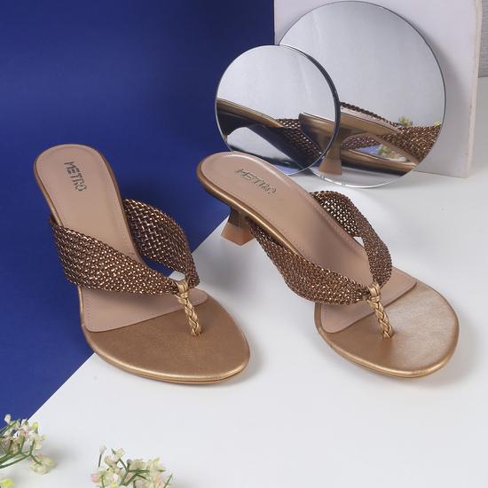 Women Antique-Gold Casual Slippers