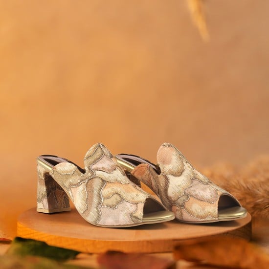 Women Gold Casual Slip Ons