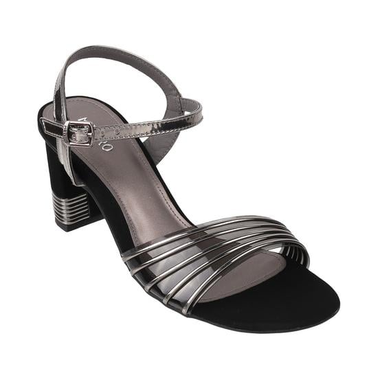 Women Gun-Metal Casual Sandals