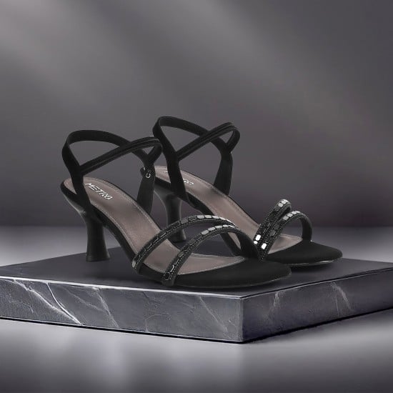 Women Black Party Sandals