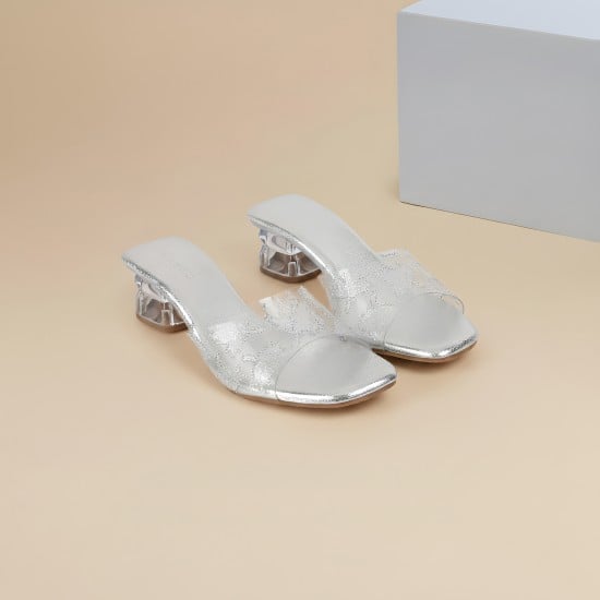 Women Silver Casual Slip Ons