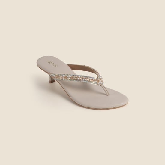 Women Beige-Gold Casual Slip Ons