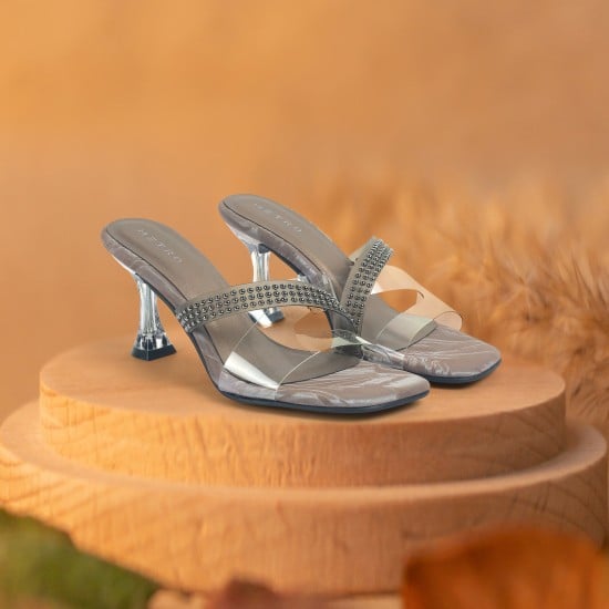Women Grey Party Slip Ons