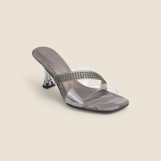 Women Grey Party Slip Ons