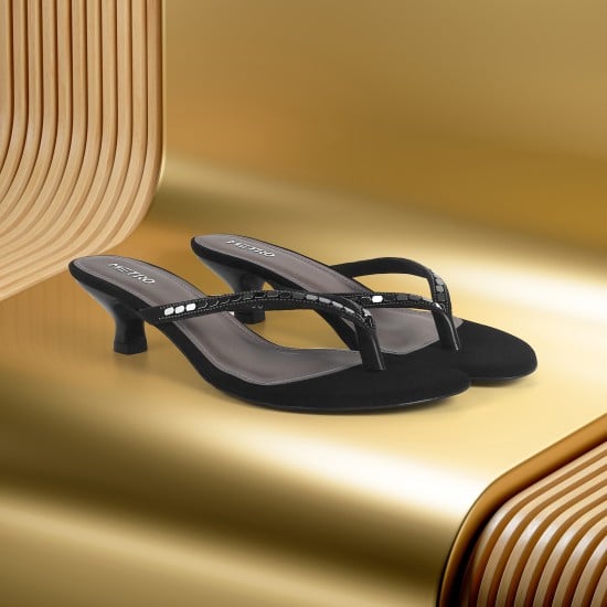 Women Black Casual Slippers