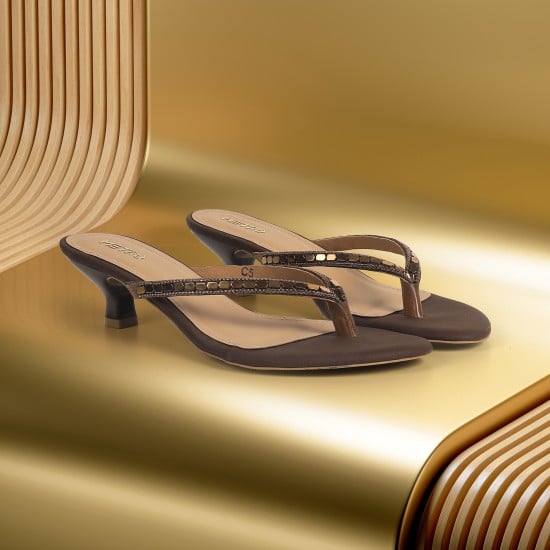 Women Brown Casual Slippers