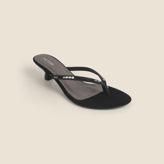 Women Black Casual Slippers