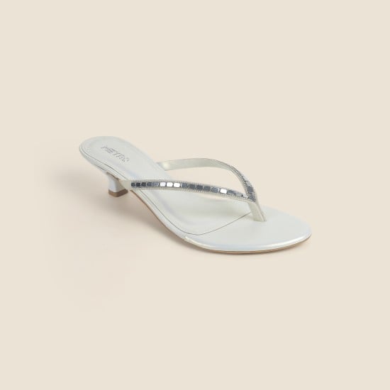 Women White Casual Slippers