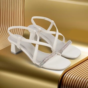 Metro Women White Party Sandals(SKU: 40-348-16-40)