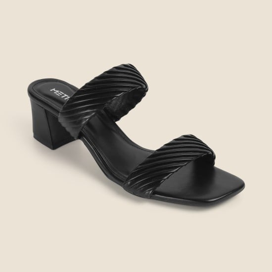 Women Black Casual Slip Ons