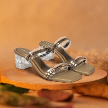 Metro Women Antic-gold Party Slip Ons(SKU: 40-367-28-36)