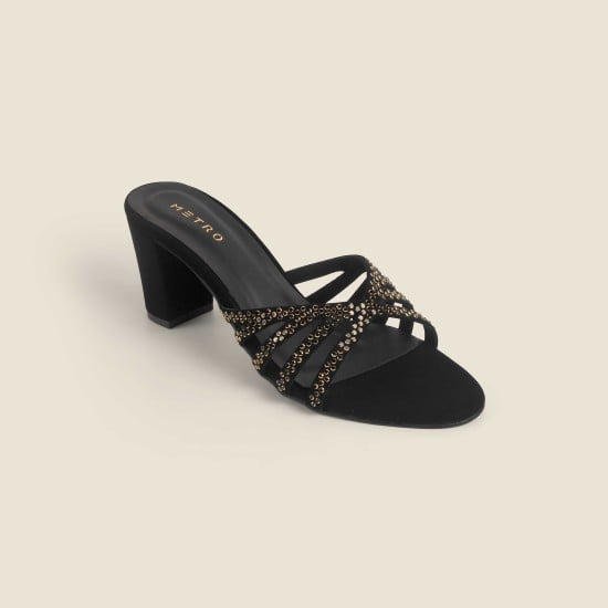 Women Black Casual Slip Ons