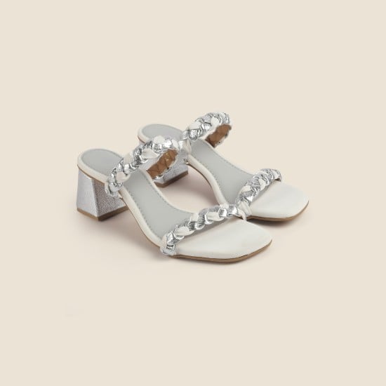 Women Silver Party Slip Ons