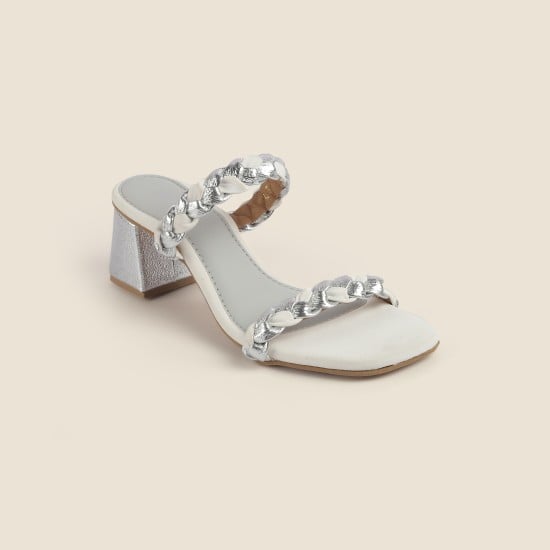 Women Silver Party Slip Ons