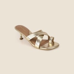 Women Gold Casual Slip Ons