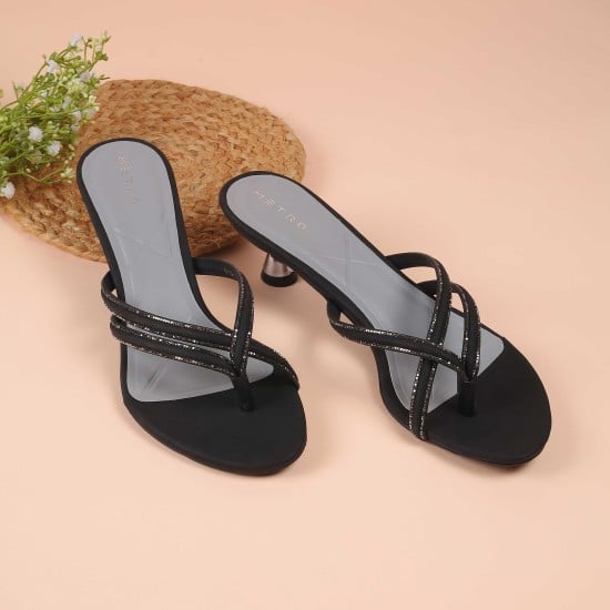 Women Black Casual Slip Ons