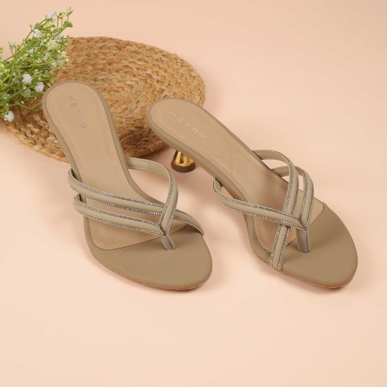 Women Beige Casual Slip Ons