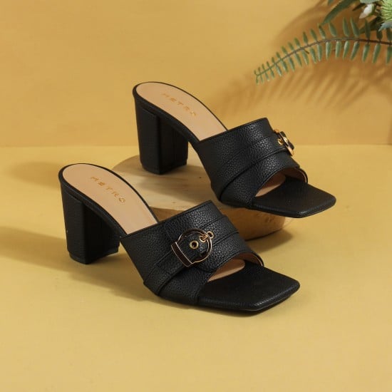 Women Black Casual Slip Ons