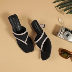 Women Black Casual Slippers