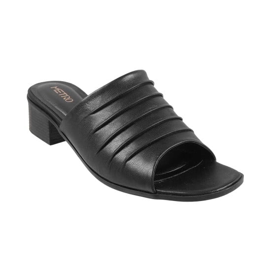 Women Black Casual Slip Ons